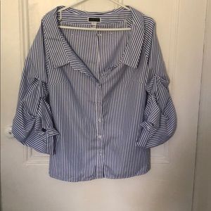 Blue/white striped blouse